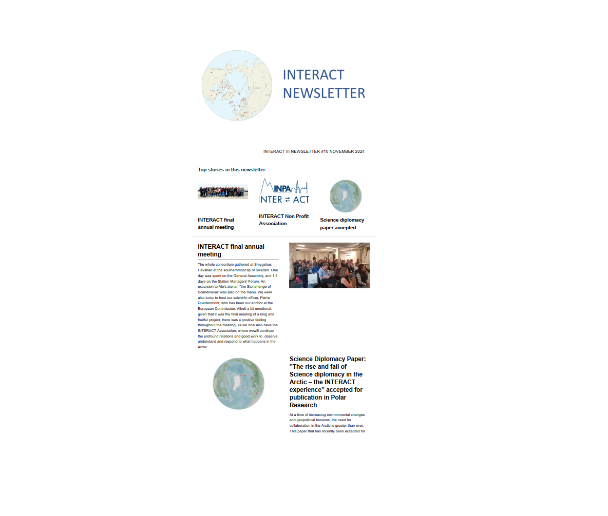 INTERACT newsletter out now! - INTERACT
